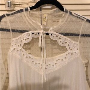 Free People Cream Lace Top NEW